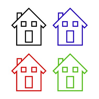 Evin biçimlendirilmiş simgesi, ev pankartı vektör illüstrasyonu