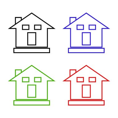 Evin biçimlendirilmiş simgesi, ev pankartı vektör illüstrasyonu