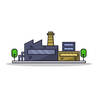 Bir fabrika binasının illüstrasyon vektör biçimi
