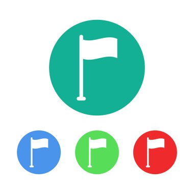 Beyaz arkaplanda izole edilmiş bayrak simgesi vektörü