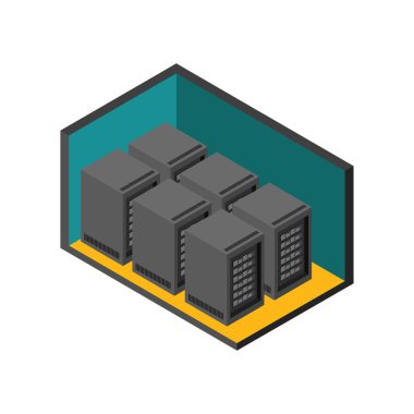 Sunucu odası simgesi. vektör illüstrasyonu