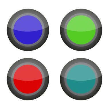 Düğmeler ayarlandı, vektör illüstrasyon simgeleri