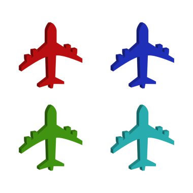 düzlem simgesi vektör çizimi tasarımı 