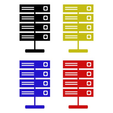 Sunucu simgesi setinin vektör illüstrasyonu 