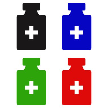 Tıbbi şişe ikonları. vektör illüstrasyonu 