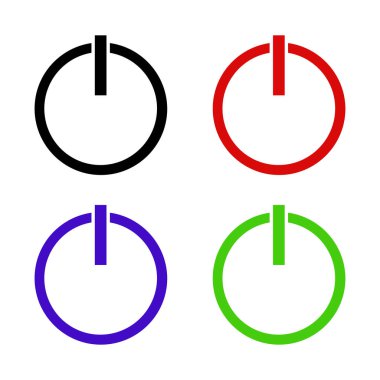 Renkli yuvarlak güç düğmeleri kümesi