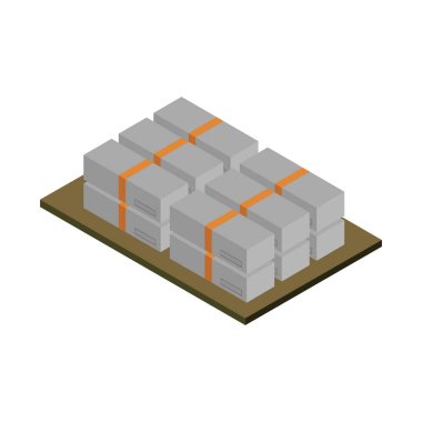 Kutuların izometrik vektör simgesi