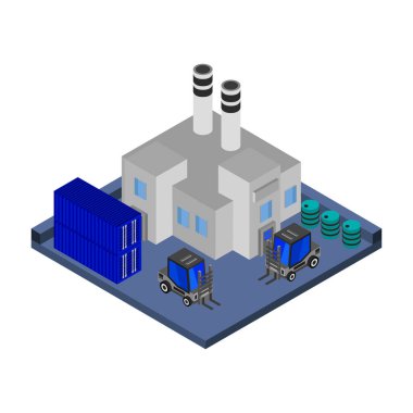 Fabrika ikonunun vektör tasarımı. Web için sanayi sembolü.