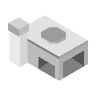 Tek izole bina simgesinin vektör illüstrasyonu