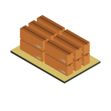 Kutuların izometrik vektör simgesi