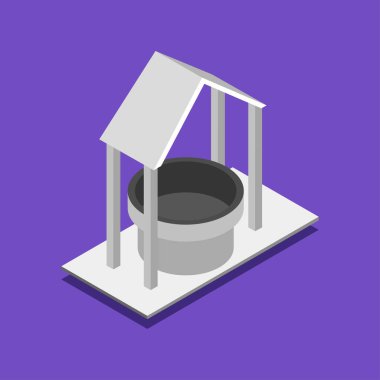 Su kuyusu simgesi izole edilmiş işaret sembolü ve uygulama için düz biçim