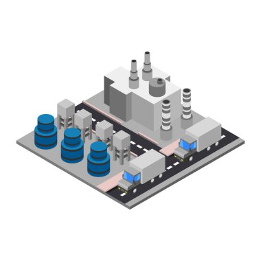 Bir fabrika binasının illüstrasyon vektör biçimi