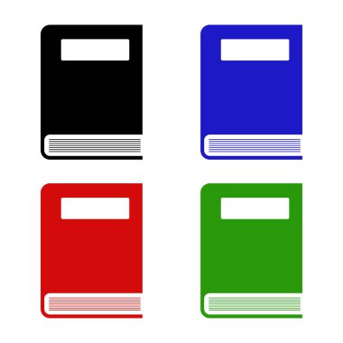 Renkli kitap simgesi seti, vektör illüstrasyonu 