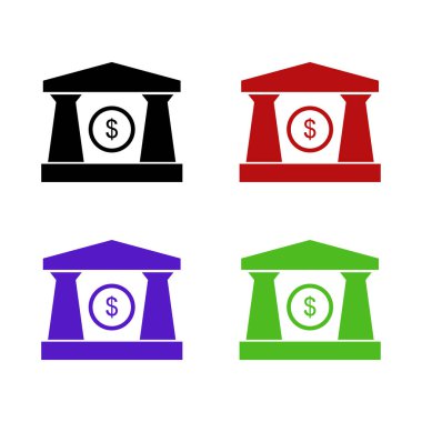 biçimlendirilmiş banka simgesi, vektör illüstrasyonu
