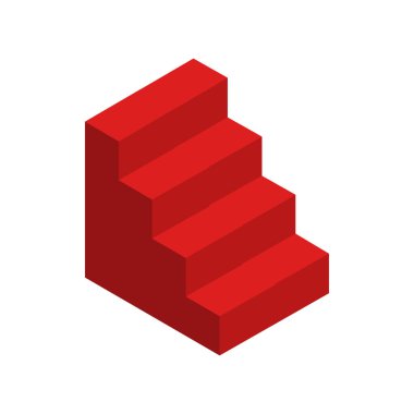 3D iç merdiven. Vektör basamakları koleksiyonu. Arkaplanda iç görüntü için merdiven.