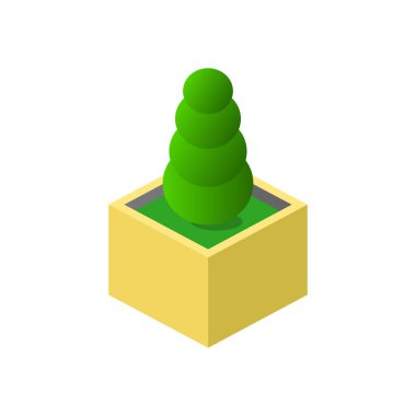 Saksı bitkisi simgesi beyaz arkaplanda izole edildi 