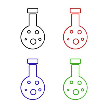 Laboratuvar şişelerinin simge kümesi