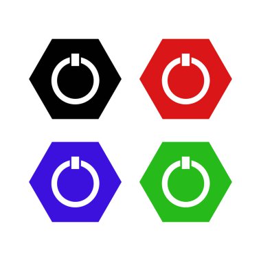 Renkli yuvarlak güç düğmeleri kümesi