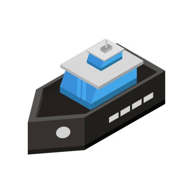 Beyaz arkaplanda gemi simgesi