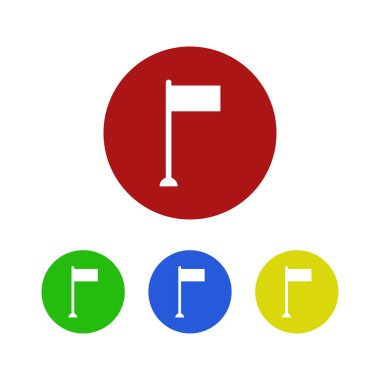 Beyaz arkaplanda izole edilmiş bayrak simgesi vektörü