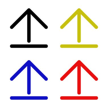 Ok simgesi seti, düz tasarım biçimi beyaz arkaplanda izole edildi.