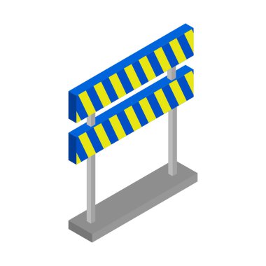 bariyer simgesi. Beyaz arkaplanda izole edilmiş ağ için bariyer vektör simgesinin izometriği