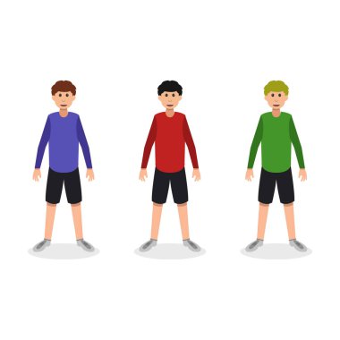 farklı tarzlara sahip bir grup genç insan. vektör illüstrasyonu