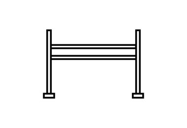Çiftlik çiti ikonu ana hat vektörü. Sığır sürüsü. Jersey cinsi