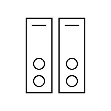 Beyaz arkaplanda izole edilmiş klasörler vektör illüstrasyonu