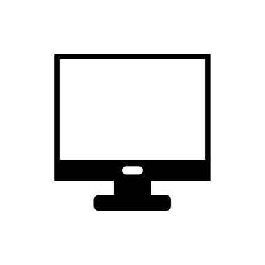 Beyaz arkaplandaki bilgisayar simgesini izle