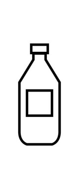 Şişe ikonu vektörü. İnce çizgi işareti. izole edilmiş sembol çizimi