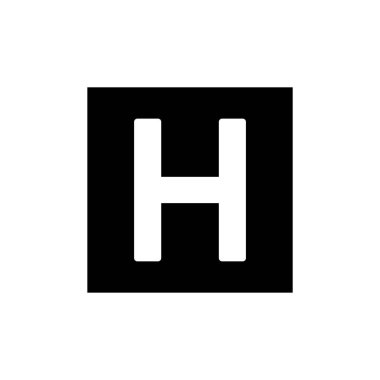 Helipad Symbol Icon Vektör Çizimi 