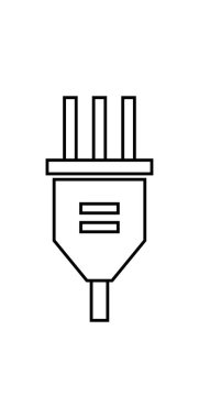 güç soketi simge vektör çizim