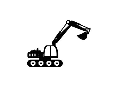 kazı simgesi, siyah ve düz tasarım biçimi