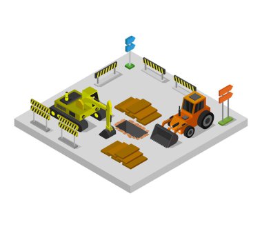 Polis karakolunun izometrik vektör çizimi