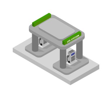 vektör izometrik benzin istasyonu simgesi