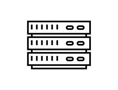 sunucu vektörü ince renk simgesi