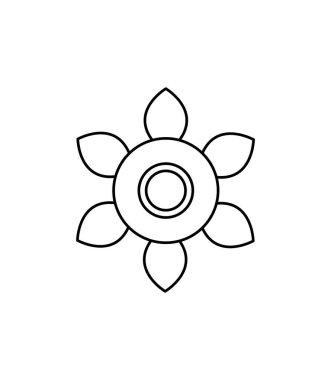 Çiçek vektörü düz simgesi