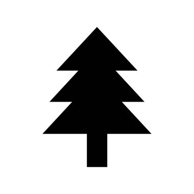 beyaz arkaplanda çam ağacı simgesi