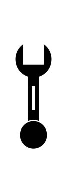 İngiliz anahtarı simgesi vektör illüstrasyonu