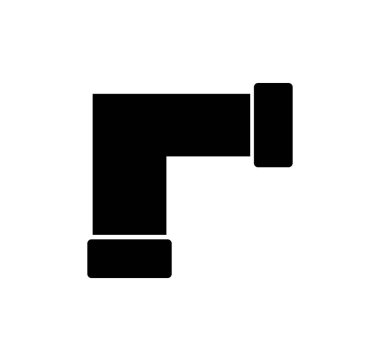 Beyaz arkaplanda boru düz simgesi, vektör illüstrasyonu