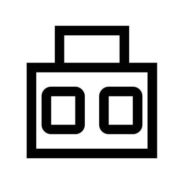 müzik çalar vektörü ince çizgi simgesi