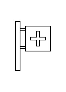 Hastane tabela simgesi vektör illüstrasyonu
