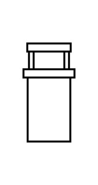 Basit baca çatı simgesinin vektör çizimi