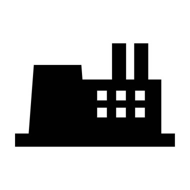 Beyaz arkaplanda fabrika vektör simgesi