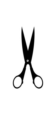 Beyaz arkaplanda izole edilmiş makas simgesi vektörü