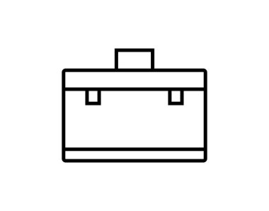 Evrak çantası ikon vektörü. İnce çizgi işareti. izole edilmiş sınır sembolü çizimi