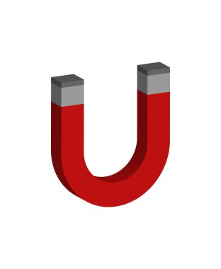 Beyaz arkaplanda 3 boyutlu mıknatıs