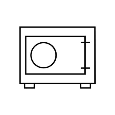 Beyaz arka plan üzerinde güvenli anahat simgesini