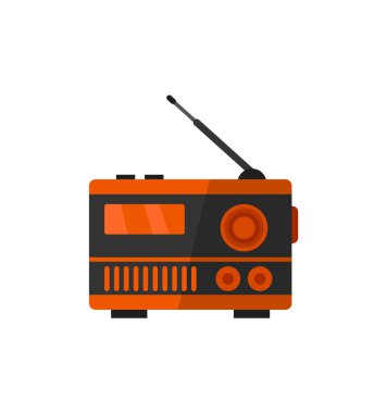 retro radyo simgesi, düz stil